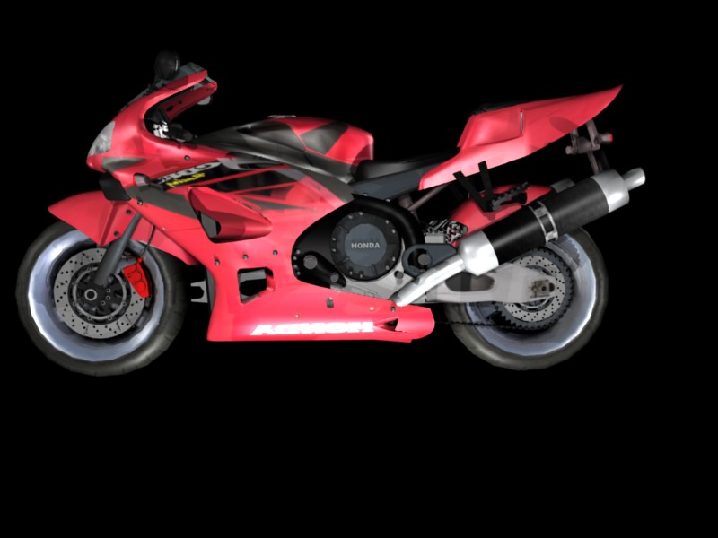 Honda Motorcycle - Low Poly preview image 1